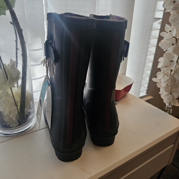 Joules Black Women's Toe Warming Rain Boots - Picture 3 of 14